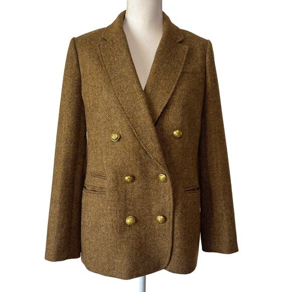J. Crew Jackets & Blazers - J.Crew Bristol Double Breasted Wool Herringbone Blazer Jacket Brown Size 6